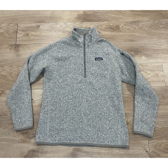 Patagonia Womens Better Sweater 1/4 Zip Sz L Fleece Hiking Pullover Jacket Gray - Picture 1 of 7